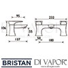 Bristan Hourglass Bath Filler Dimensions